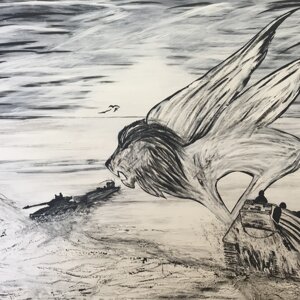 Tecnica mista su tela, misure 100X150 cm, anno 2018. DIPINTO NON DISPONIBILE.