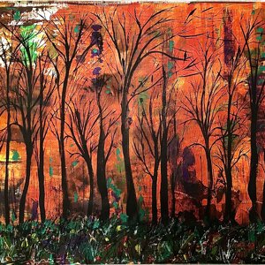 Acrilico su juta, misure 50X80 cm; Anno di realizzazione 2021.