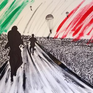 Tecnica mista su cartoncino, misure 33X48 cm, anno 2015.