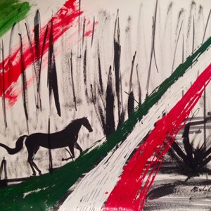 Acrilico su cartoncino, misure 29X43 cm, anno 2015. DIPINTO NON DISPONIBILE.