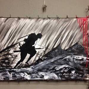 Tecnica mista su tela, misure 40X60 cm, anno 2015.