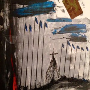Tecnica mista su tela, misure 60X40 cm, anno 2016.