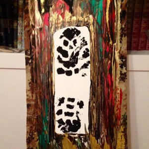 Tecnica mista su tela, misure 60X30 cm, anno 2016.
