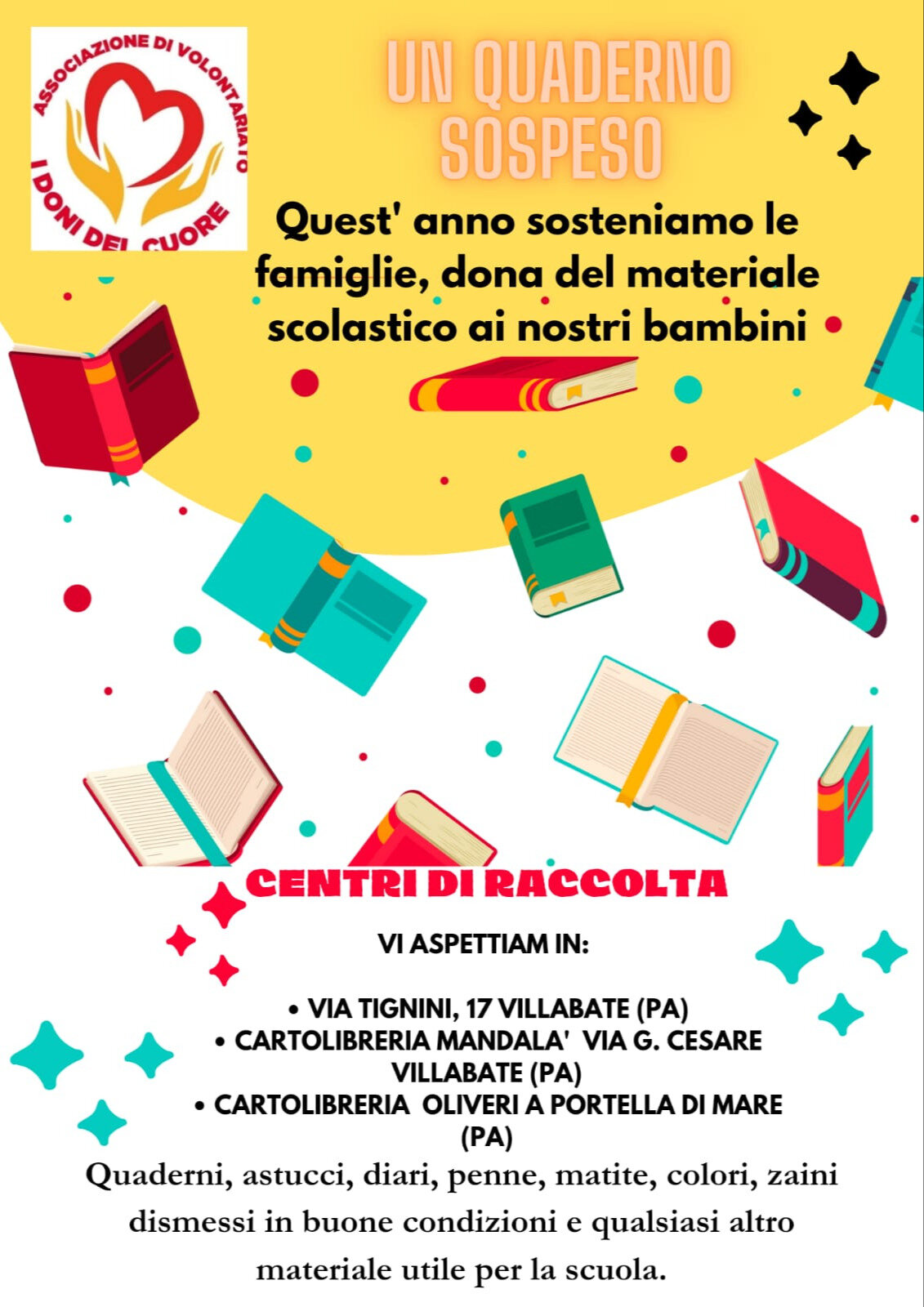 IL QUADERNO SOSPESO ANNO SCOLASTICO 2024/25 DELL'ASSOCIAZIONE "I DOI DEL CUORE"
