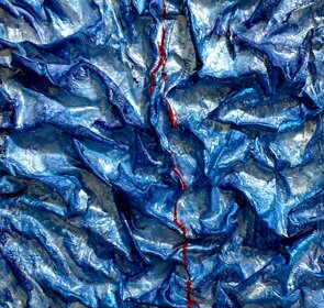 Wrinkles of the soul - Anna D'Elia mixed media on linen cloth - cm 80 x 65