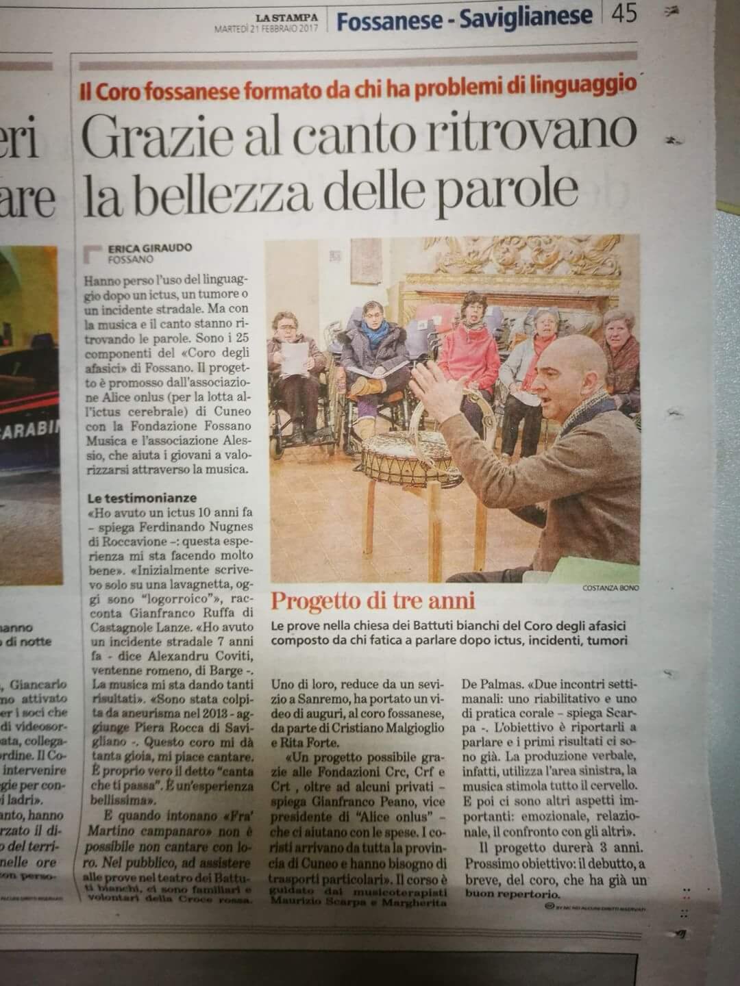 Grazie al canto ritrovano la bellezza delle parole