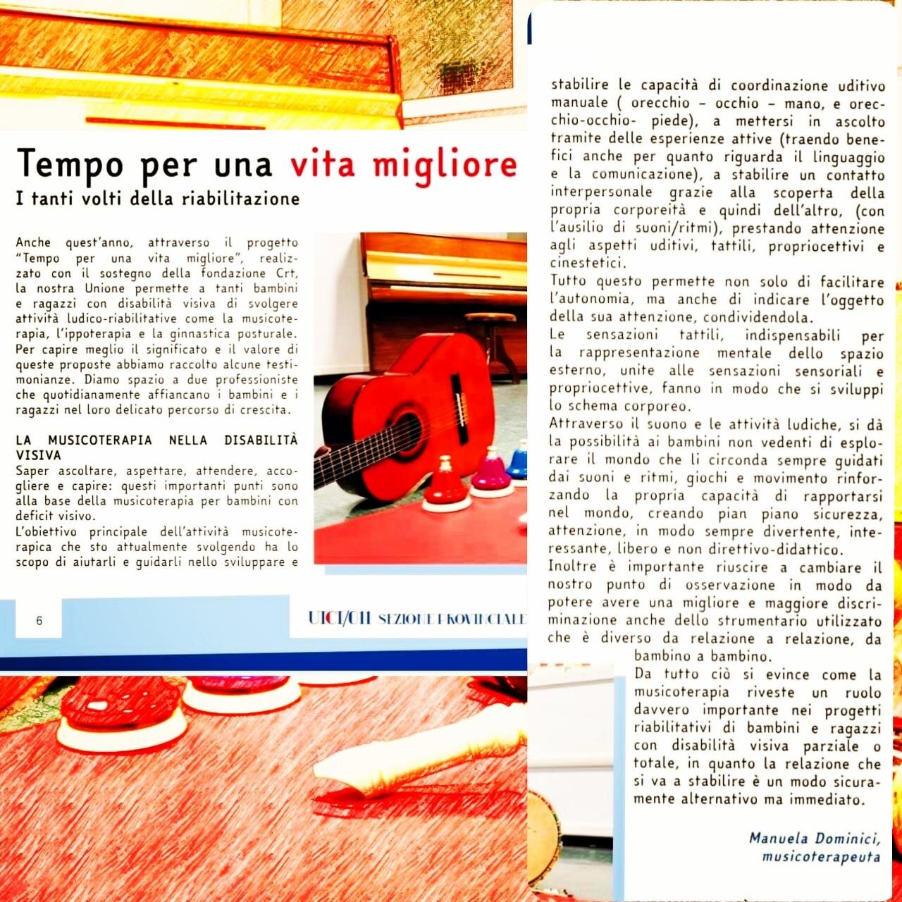 La musicoterapia nella disabilità visiva