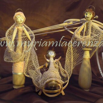 Presepe realizzato con strumenti per filare Esposto alla 38° Mostra 100 PRESEPI a Roma, Sale del Bramante, Piazza del Popolo - 2014