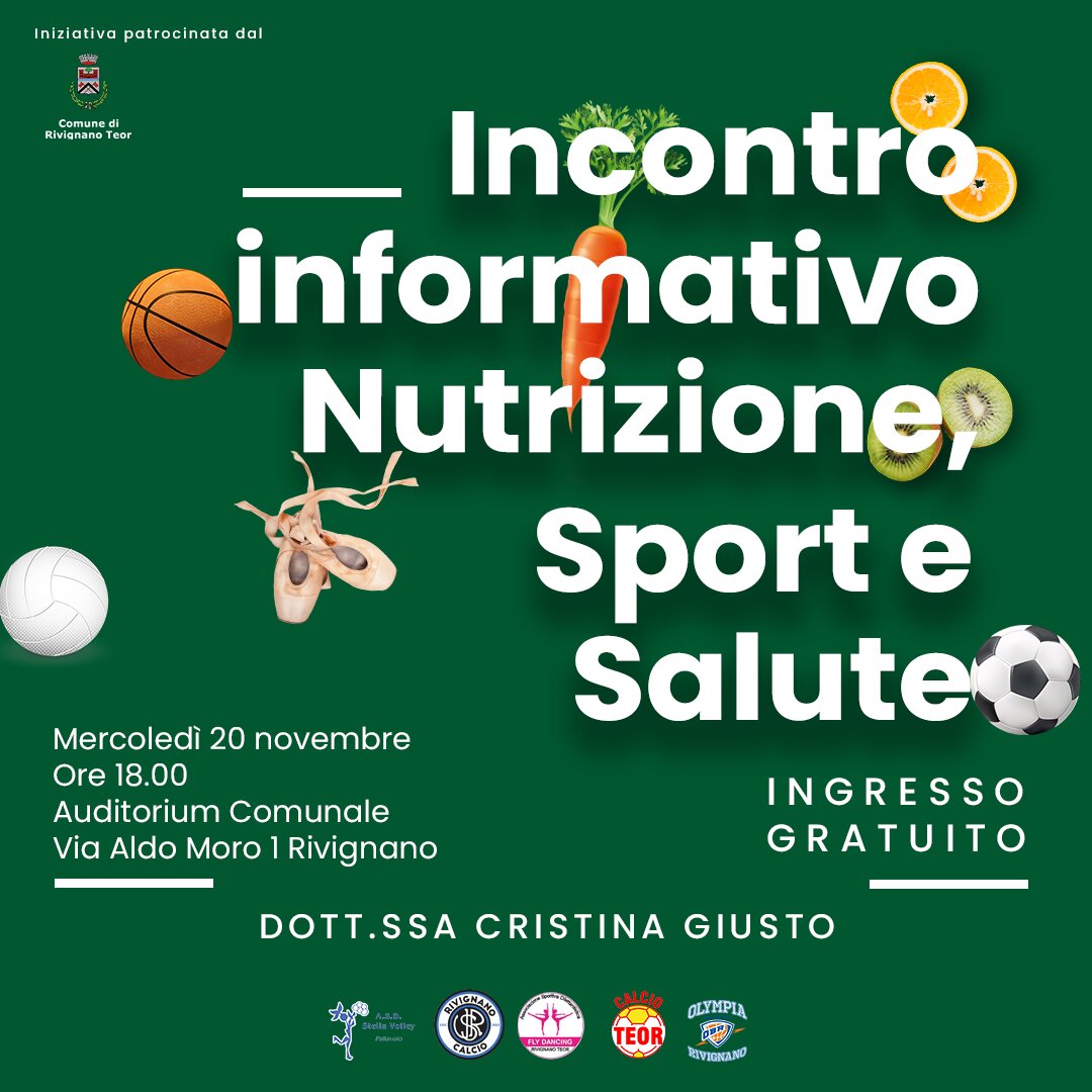 INCONTRO INFROMATIVO: NUTRIZIONE, SPORT E SALUTE INCONTRO INFROMATIVO: NUTRIZIONE, SPORT E SALUTE