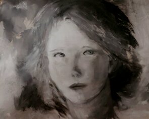 tecnica mista su legno, 50x50
