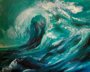 acrilico su tela, 100x80 - spatola