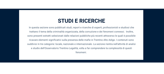 studi e ricerche