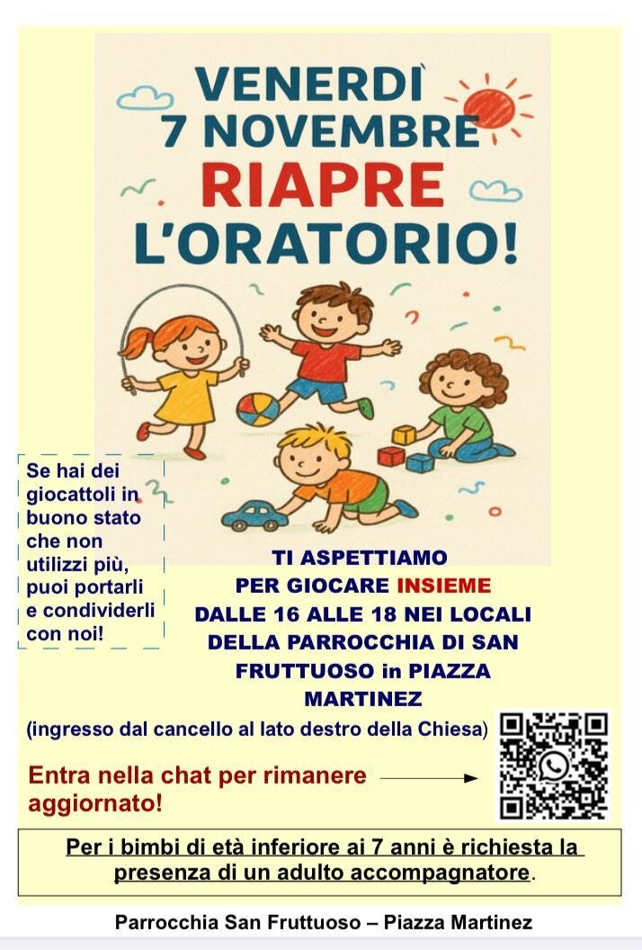 Riapre l'Oratorio in Piazza Martinez