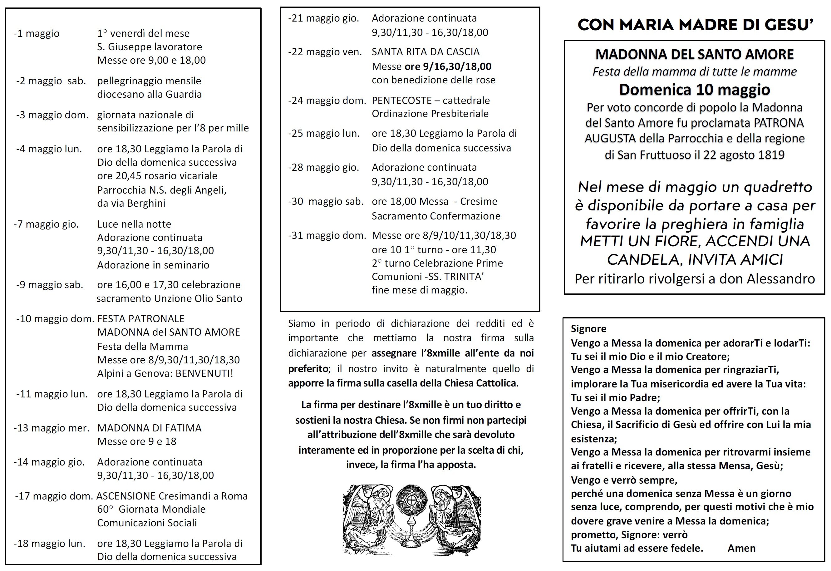 Maggio mese di Maria - Giugno Corpus Domini