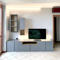 Progetto di Home Relooking Living Open Space Foto Mobile TV dopo montaggio