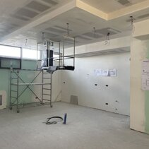 Progetto Interni globale con Ristrutturazione Realizzazione abbassamenti ed impianti per Cucina con Isola centrale