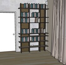 Realizzazione Progetto Arredamento per Interni Dettaglio Libreria moderna autoportante