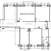 Progetto Interni globale con Ristrutturazione Planimetria 2D Stato di Fatto prima delle modifiche strutturali