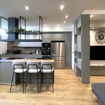 Progetto Interni globale con Ristrutturazione Cucina con Isola in Open Space
