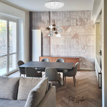 Progetto Interni globale con Ristrutturazione Sala da pranzo moderna in zona living Open Space