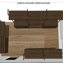 Progetto Interni globale con Ristrutturazione Disegno 3D progetto in pianta Cabina Armadio