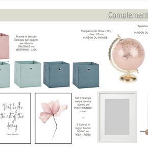 Servizio Home Personal Shopper Shopping file fotografico con Complementi vari per cameretta ragazza