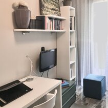 Realizzazione Progetto di Home Relooking Parete sx Camera-Studio con scrittoio e zona gaming