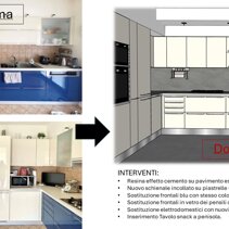 Progetto di Home Relooking per Cucina Prima e Dopo - Cucina a L