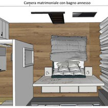 Progetto Interni globale con Ristrutturazione Disegno 3D Suite Matrimoniale in pianta