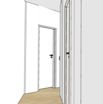 Progetto Interni globale con Ristrutturazione Dis. 3D Interno Corridoio zona notte