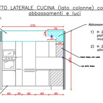 Progetto di Home Relooking per Cucina Prospetto 2D lato colonne Cucina a L