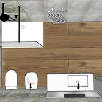 Progetto Interni globale con Ristrutturazione Disegno 3D Planimetria Bagno di Servizio