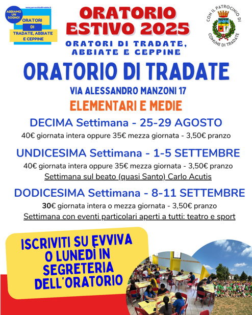 oratorio estivo settemrbe