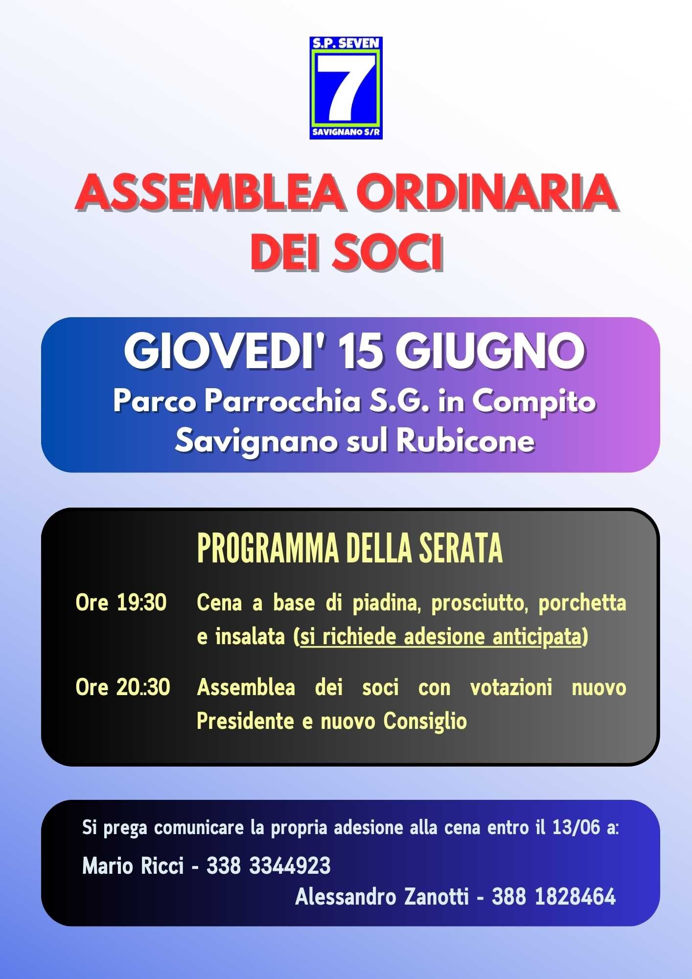 Assemblea rinnovo cariche sociali e cena Assemblea rinnovo cariche sociali e cena