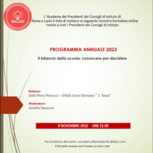 8 novembre 2022 Programma annuale 2023