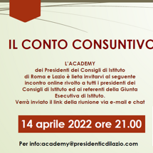 14 aprile 2022 Il Conto Consuntivo Scolastico