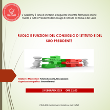 2 febbraio 2023 Ruolo e funzioni del Consiglio d'Istituto e del suo Presidente
