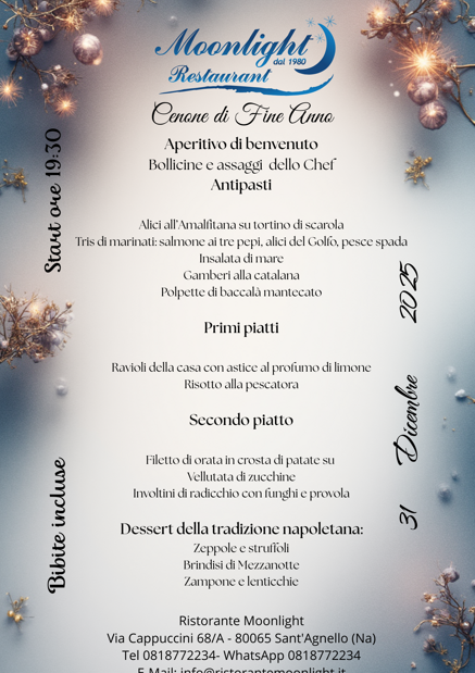 cenone di fine anno 31 dicembre 2025 aperitivo di benvenuto bollicine e assaggi caldi dello chef antipasti alici all’amalfitana su tortino di scarola tris di marinati salmone ai tre pepi, alici de cenone di fine anno 31 dicembre 2025 aperitivo di benvenuto bollicine e assaggi caldi dello chef antipasti alici all’amalfitana su tortino di scarola tris di marinati salmone ai tre pepi, alici de