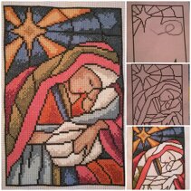 Punto croce, quadro (con le diverse fasi)
