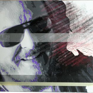 Zucchero 70x50 tecnica mista su tela