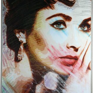 Elisabet Taylor 60x80 tecnica mista su tela