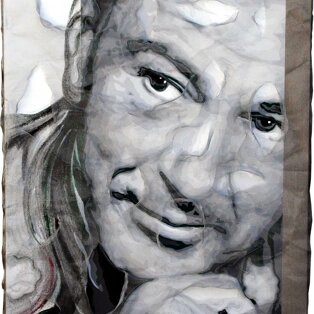 Gary Cooper 60x80 tecnica mista su tela