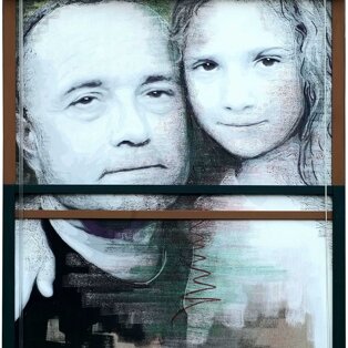 Uno sguardo fuori 80x100 tecnica mista su tela