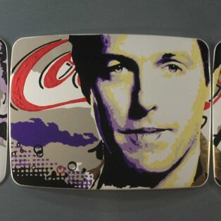 Comunicazione parallela n.1 150x50 tecnica mista su schermi in vetroresina