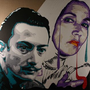 Omaggio a Dalì e Fallaci 120x120 tecnica mista su tela