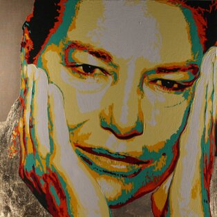 Lalla 100x100 tecnica mista su tela