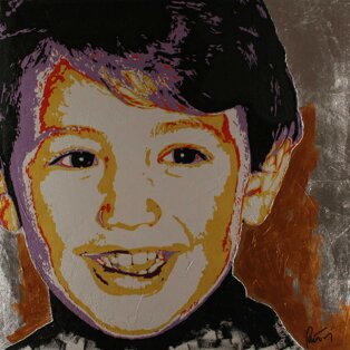 Cesare 100x100 tecnica mista su tela