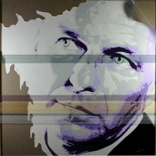 Scansione geometrica 100x100 tecnica mista su tela