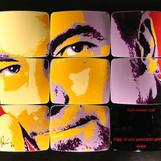 Autoritratto 150x120 tecnica mista su schermi in vetroresina