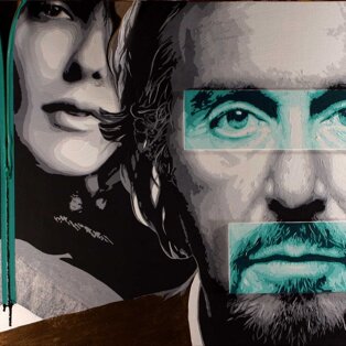 Il male e il bene (Al Pacino) 120x80 tecnica mista su tela